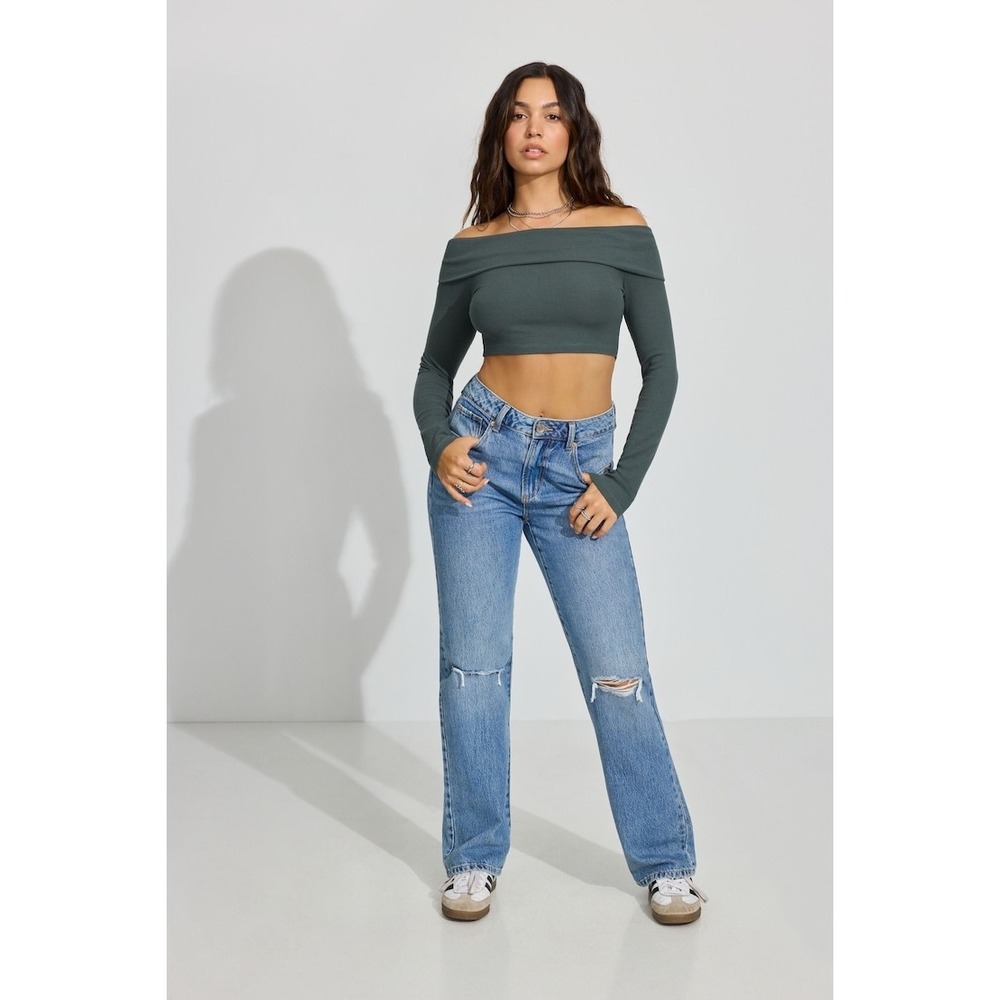 Garage 90s Straight Leg Jeans‎ Saige Blue Distressed Size 00/23 NWT 07J-252-44